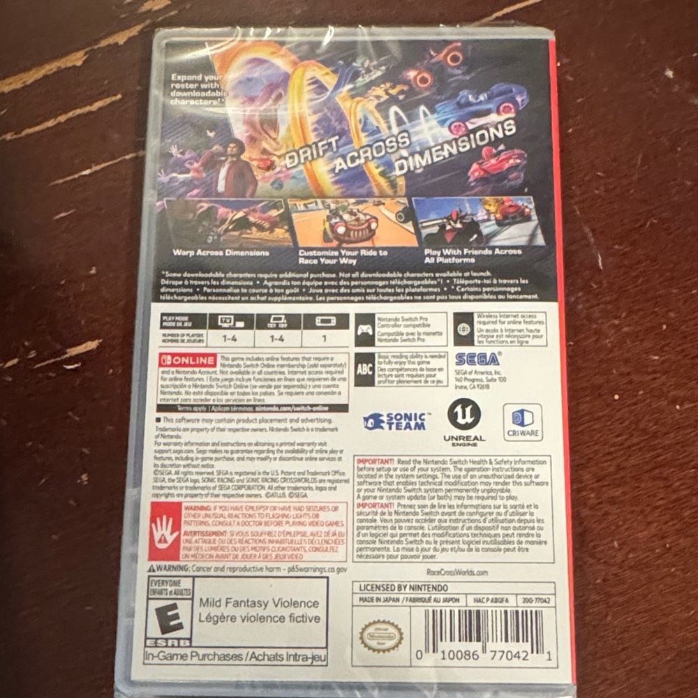 Sonic Racing Crossworlds for Nintendo Switch - Picture 2 of 3